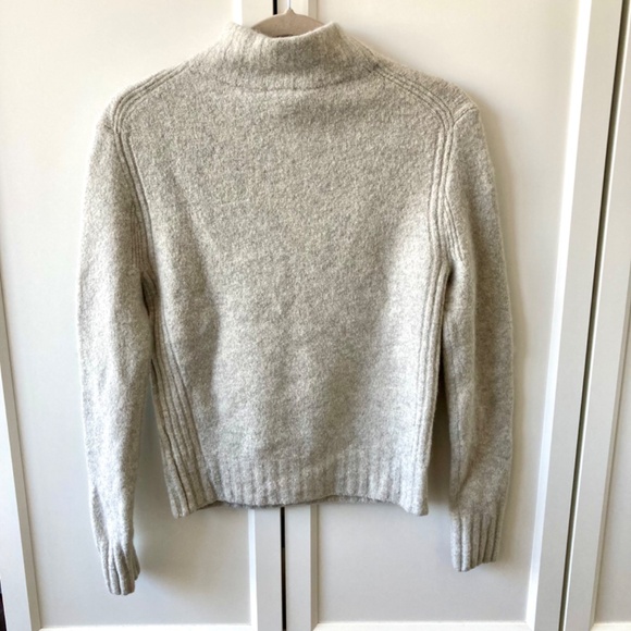 J Crew Mockneck Sweater in Supersoft Yarn in 'Heather Dusk' (light warm grey) - Picture 4 of 10